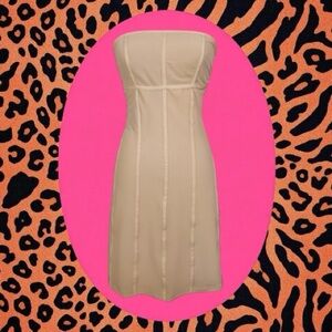 Urban Outfitters NWT Beige Nude Strapless Bari Corset Mini Dress Size L